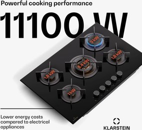 Klarstein Goldflame 5, plita pe gaz, 5 arzătoare