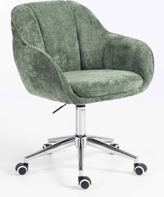 HR2055K Scaun Verde Salvie Grid Premium cu Bază Cromata