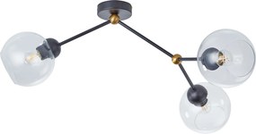 Candelabru Modern Klausen Flavor 3, 3xE27, Design Urban Cupru Negru Sticla, Corp Iluminat Living 72x45x30 cm, Eleganta Rafinata pentru Interior