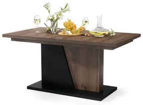NOBLE NOIR Stejar maro/Negru mat - MASĂ EXTENSIBILĂ până la 218 cm, pentru 8, 10 persoane.