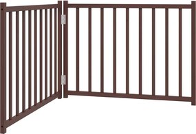 vidaXL Poartă de câini pliabilă 2 panouri stejar maro 160 cm lemn brad