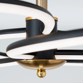Lustra LED aplicata stil minimalist CHARLOTTE negru/auriu