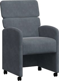 vidaXL Scaune de dining cu roți 2 pcs Gri închis 58 x 65 x 98 cm