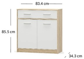 Comodă Terrell (Stejar sonoma + alb). 1053285