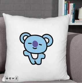 Perna Personalizata BT21 Koya Kawaii, 40x40 cm, Alb Pufos, Husa Detasabila, Perna Inclusa, BEKZ®