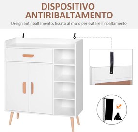 HOMCOM Mobilier Multifuncțional Compact pentru Hol, 80x29.5x96cm, Design Modern, Alb | Aosom Romania