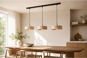 Lustră suspendată LATTE 3xE27/60W/230V bej/negru/auriu