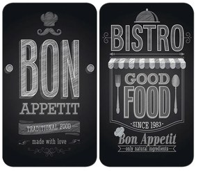 Set 2 protecții din sticlă pentru aragaz Wenko Bon Appetit, 52 x 30 cm