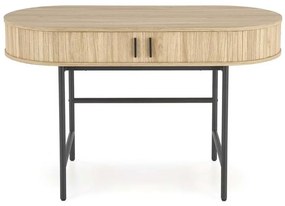 Birou Sebby, lemn natural / negru