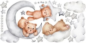 Sticker de perete pentru copii ursuleți vesele pe cer 100 x 200 cm