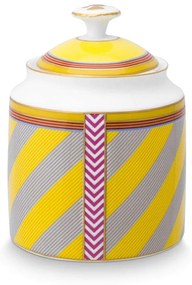 Zaharniță porțelan, Pip Studio, Stripes Yellow, 550ml, colecția Pip Chique