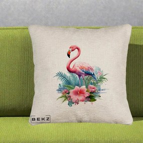 Perna Decorativa Raton in Halat Roz, 40x40 cm, Bej Canapea, Husa Detasabila, Perna Inclusa, BEKZ®