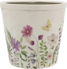 Ghiveci cu motiv floral, H13.5/14.5 cm Avignon