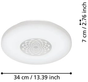 Eglo 900008 - Plafonieră LED CAPASSO dimabilă, 15,6W, 230V, 2700-6500K