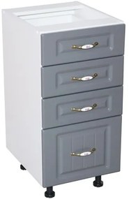Corp inferior 40 cu 4 sertare Zebra MDF gri dungi
