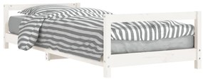 834403 vidaXL Cadru de pat pentru copii, alb, 90x190 cm, lemn masiv de pin