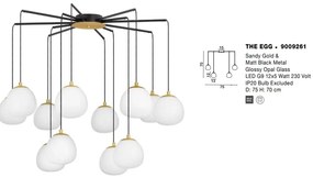 Lustra moderna design deosebit cu 12 de surse de lumina THE EGG