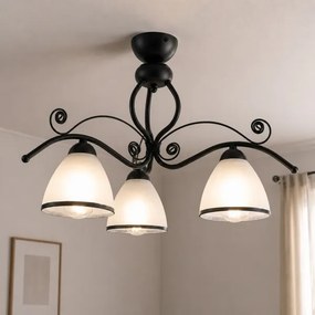 Lustră aplicată RETRO 3xE27/60W/230V negru/alb