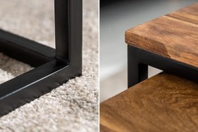 Set de 2 masute design industrial Elements Sheesham