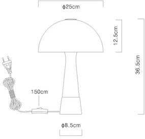 Globo 51570122 - Lampă de masă PAULIN 1xE27ILLU/40W/230V albă