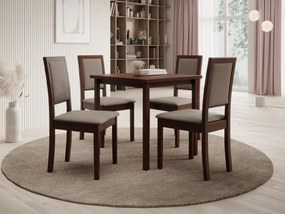 Scaun tapitat, din lemn, Nola XIII, ADRK Furniture (Culoare: Alb / Opium 85)