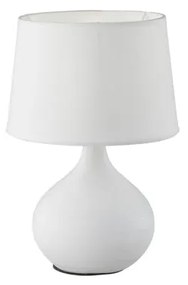 Veioză din ceramică și pânză Trio Martin, înălțime 29 cm, alb