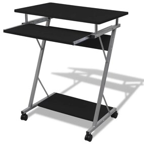 vidaXL Birou pentru studenți cu poliță glisantă, Negru