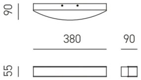 Aplica de perete lumina ambientala LED GAP ARCO L-38cm, 3000K