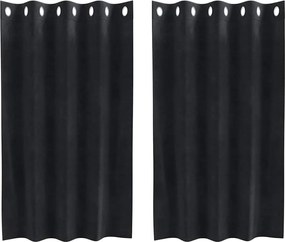 vidaXL Perdele opace 2 pcs Negru 140 x 140 cm Catifea