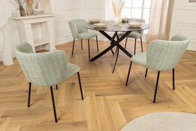 Set 2 scaune stil retro cu tesatura in carouri LYON verde-roz