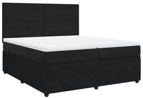 3292426 vidaXL Pat box spring cu saltea, negru, 200x200 cm, catifea