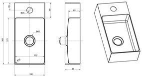 Chiuvetă mică pentru WC aurie din oțel inoxidabil 36,5x18 cm Aurum – Sapho