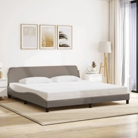 vidaXL Cadru de pat fără saltea, gri taupe, 200x200 cm, textil