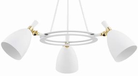 Lustră pe tijă CHARLOTTE 3xE27/15W/230V albă/aurie Argon 6148