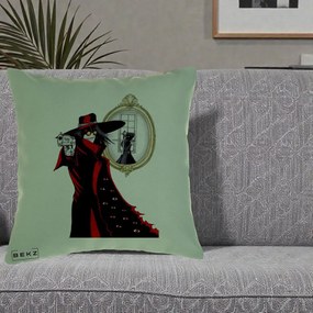 Perna Personalizata Hellsing Alucard cu Pistoale, 40x40 cm, Verde, Husa Detasabila, Perna Inclusa, BEKZ®