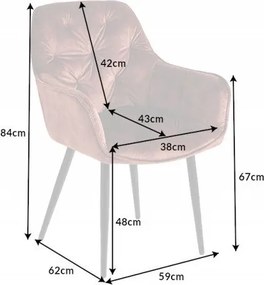 Set 2 scaune moderne Milano catifea maro