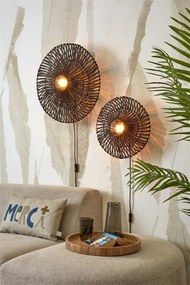 Aplica de perete eco din ratan Zanzibar flat 40cm S, bl