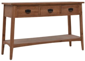 vidaXL Masă consolă, maro, 126 x 40 x 77,5 cm, lemn masiv de brad