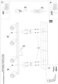 Spot NERO 4xGU10/40W/230V negru/crom lucios Sollux SL.1067
