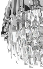 Lustra suspendata, Cristale de Sticla, Glamour Long Silver 90