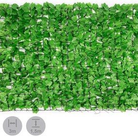 Fency Bright Leaf, frunze iedera de culoare verde deschis- gard de protecție împotriva vântului 300 x 150 cm