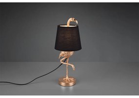 VEIOZA FLAMINGO, 17X17X33 CM, E14, 40 W, ABAJUR TEXTIL, AURIU/NEGRU