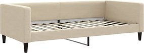 vidaXL Cadru de pat, crem, 100 x 200 cm, material textil