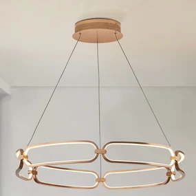 Lustra LED suspendata design ultra-modern 80cm Colette auriu roze