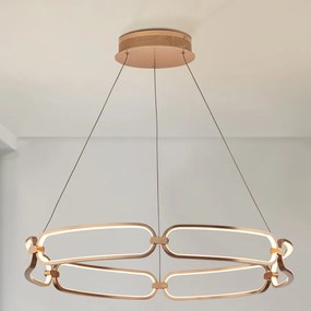 Lustra LED suspendata design ultra-modern Ã80cm Colette auriu roze