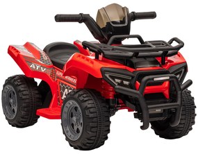 HOMCOM ATV Electric pentru Copii, Vehicul cu Baterie, Siguranță Maximă, Roșu, 66x44x42cm, Ideal 18-36 Luni | Aosom Romania