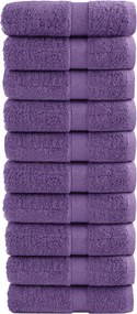 vidaXL Prosoape de baie premium SOLUND, 10 buc., violet, 30x30 cm, 600 g/m²