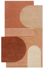 Covor teracotă țesut manual din lână 120x180 cm Lozenge Terracotta – Flair Rugs