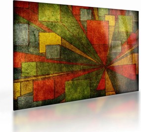 Tablou pe sticlă cu abstracție geometrică (70x50 cm)