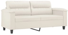 349252 vidaXL Canapea cu 2 locuri, crem, 140 cm, piele ecologică